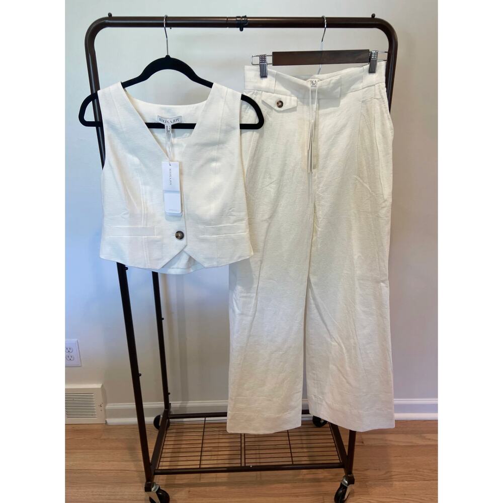 Shona Joy set - High Waisted tailored Pant with Fitted Vest Size 6 / 8 - Picture 2 of 11
